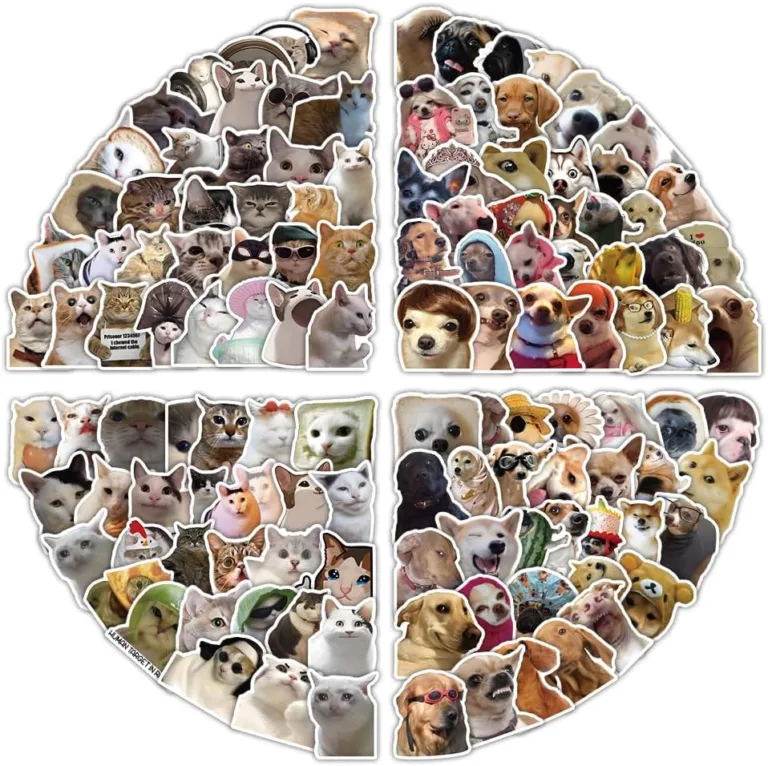 Fun and Quirky Cat and Dog Meme Stickers