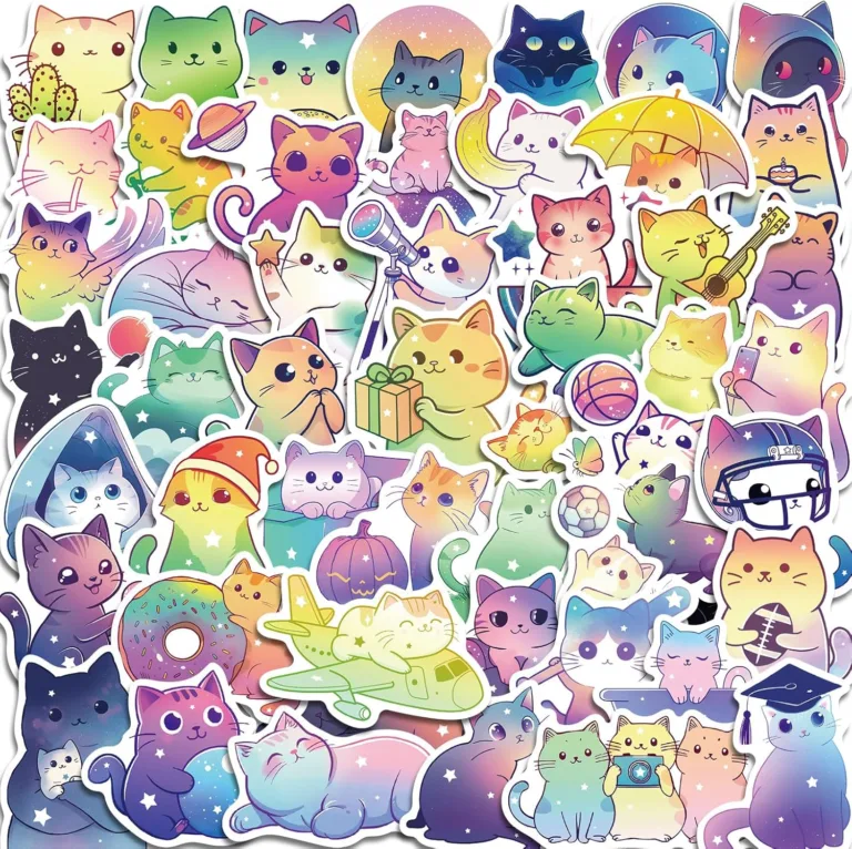 Cute Cat Stickers for Kids and Teens