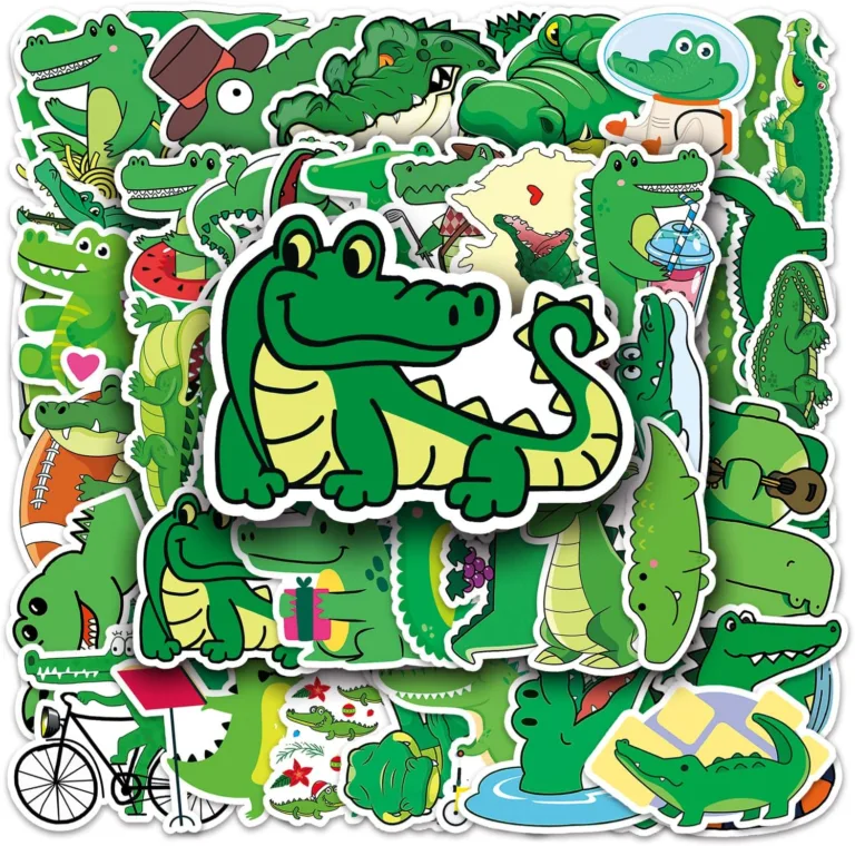 Funny Crocodile Stickers for Kids