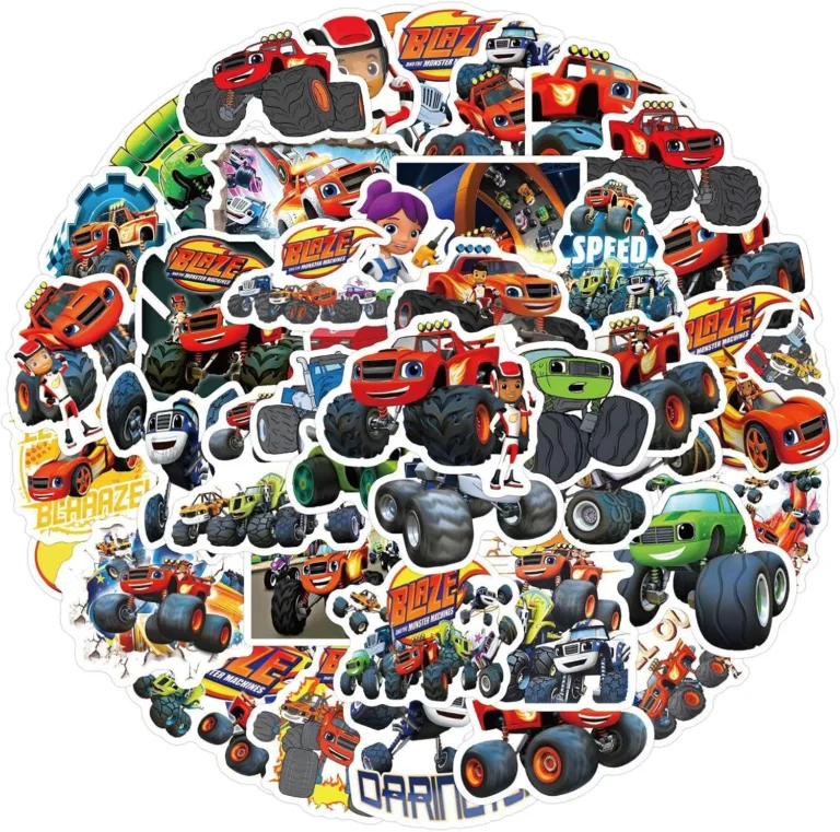 Fun Blaze Monster Truck Stickers for Kids