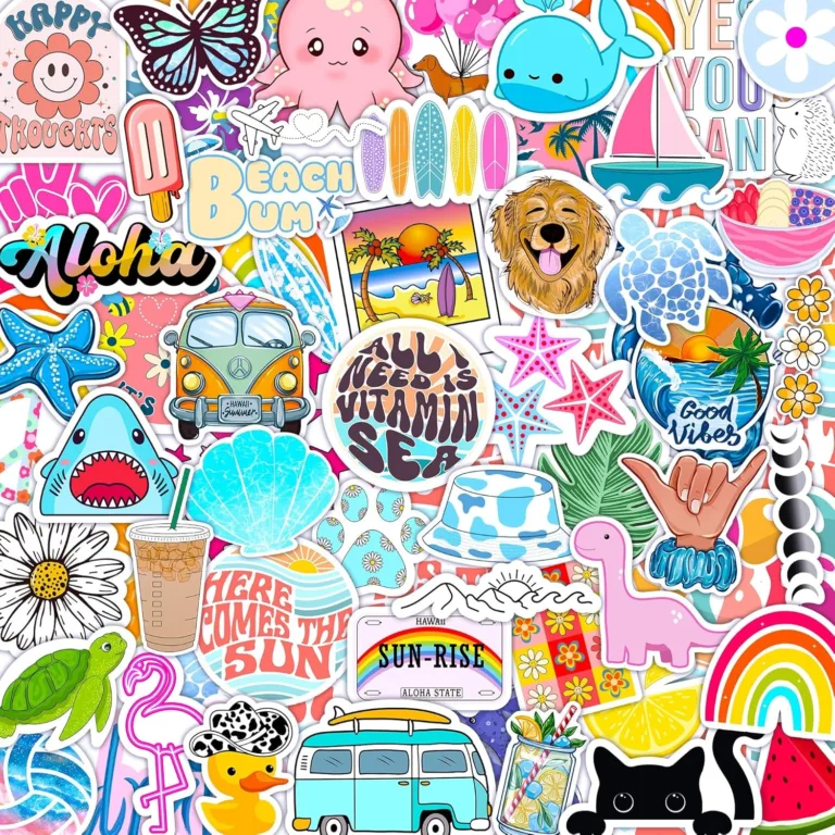 Bright Holographic Beach Stickers for All Ages